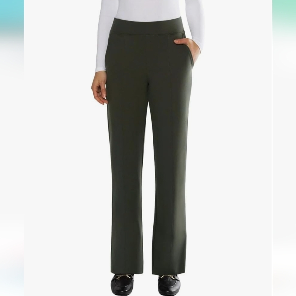 NWT Matty M‎ Women's Pull On Straight Leg Office Pants Dark Olive (Green) XXL